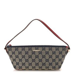 VINTAGE Gucci Beige and Red Monogram Shoulder Bag. Excellent condition!